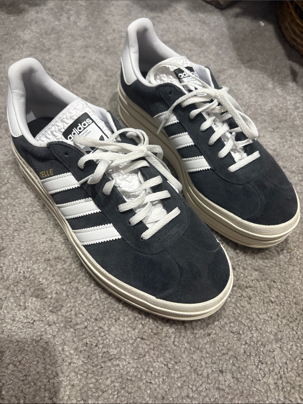 adidas Gazelle Suede Sneakers - Black & White